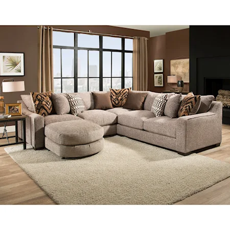 Sectional Sofa with Four Seats and Chaise